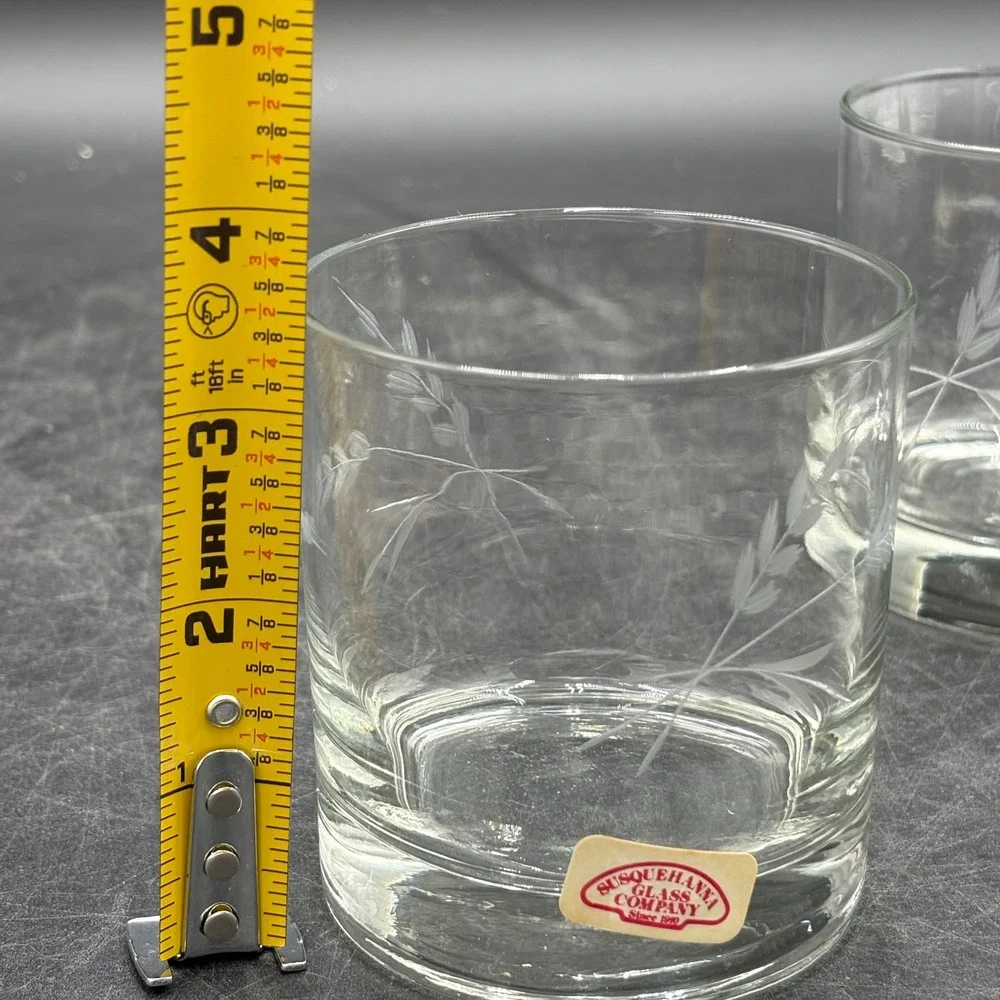 Susquehanna Glass Cafe Crystal Collection Laramie Handcut Rocks Glasses Set of 8